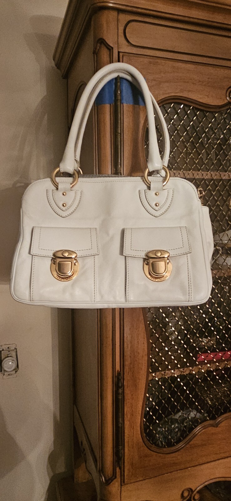 Marc Jacobs Double Sided Double Handled White Lea… - image 1