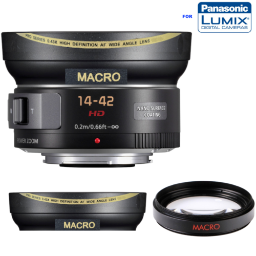 WIDE ANGLE LENS FOR Panasonic Lumix G X Vario PZ 14-42mm f/3.5-5.6 Power O.I.S. - Afbeelding 1 van 11