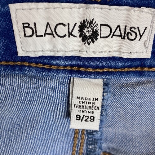 Jeans Size 9 Cropped Frayed Flare Black Daisy Juniors Denim Retro Wear Fun Wear - Picture 4 of 8