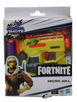 Fortnite Micro AR-L Nerf MicroShots Dart-Blaster und 2 Nerf Elite Darts für Kind