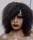 Brazilian Human Hair Afro Kinky Curly Short  Wig 18inches