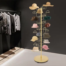 Metal Hats Display Stand Hat Storage Stand With 30 Hooks Freestanding Hat Rack