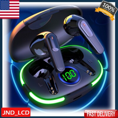Bluetooth 5.3 LED Wireless Headphones Earphones Mini In-Ear Pods Bass Earbuds