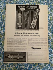 Vintage 1966 Lyman Reloading Dies Print Ad Tungsten Carbide
