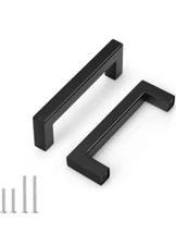 5 Pack Probrico Black Stainless Steel Square Corner Bar Cabinet Door Handles 1/2