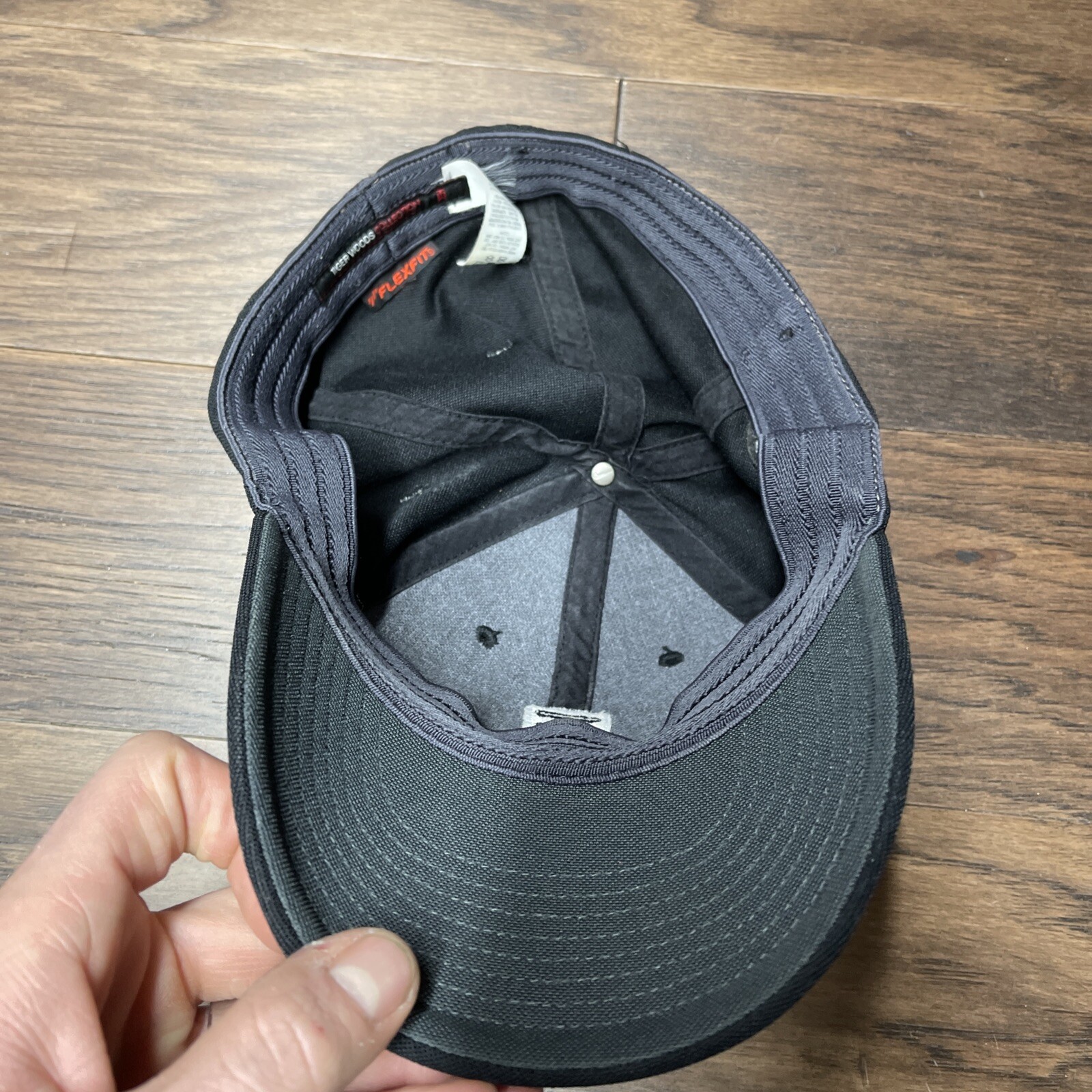 Nike Hat Cap Fitted Adult One Size Black White Tiger Woods Golf Casual Mens image 6