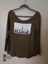 London Pullover Khaki Grün Pailletten Bild k...