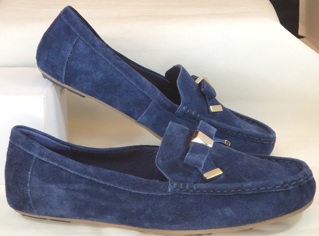 ISAAC MIZRAHI LIVE IMALIA WOMEN SZ 9.5W BLUE SUEDE BOW  display picture 2