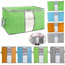 US Large Anti Dust Clothes Storage Bag Quilt Blanket Storage Sort Home Organizer