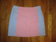 Ladies Vineyard Vines Blue Red Striped Seersucker Mini Skirt Size 2