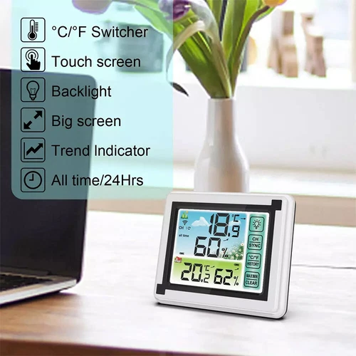 Digital LCD Indoor & Outdoor Weather Station Clock Calendar Thermometer Wireless - Picture 10 of 20