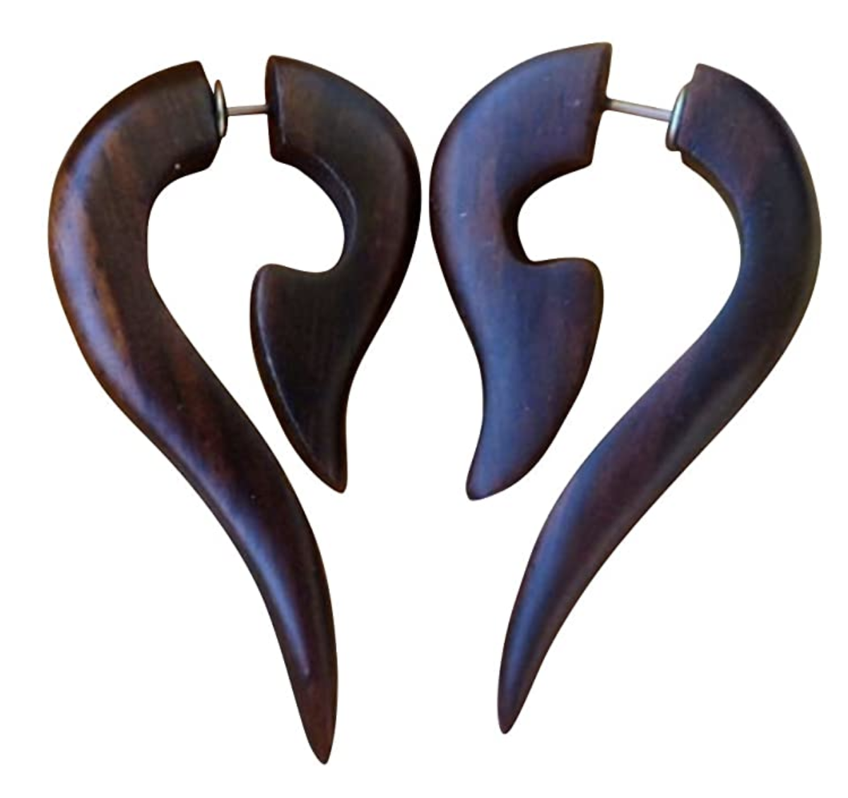 Orecchini Boho In Legno Orecchini Finti In Legno Naturale Stile Boho Tribale - Tappi A Spirale Hippie Chic, Perfetti Per Un Look Originale Orecchini Stile Etnico UMBRELLALABORATORY - Foto 3