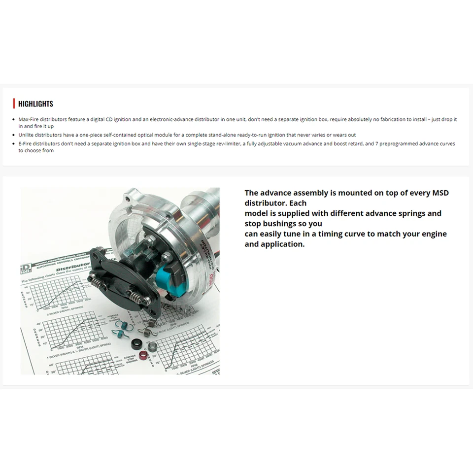 MSD Distributor Cap & Rotor Replacement Kit Red For Ford, Mercury, Lincoln #8482 - Image 3 of 4