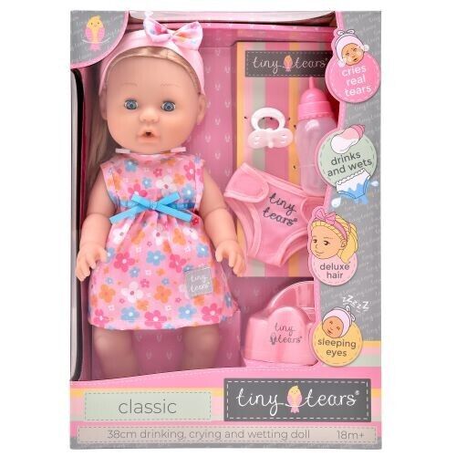 Tiny Tears Classic Crying and Wetting Doll 15″ (38cm) - Picture 1 of 9