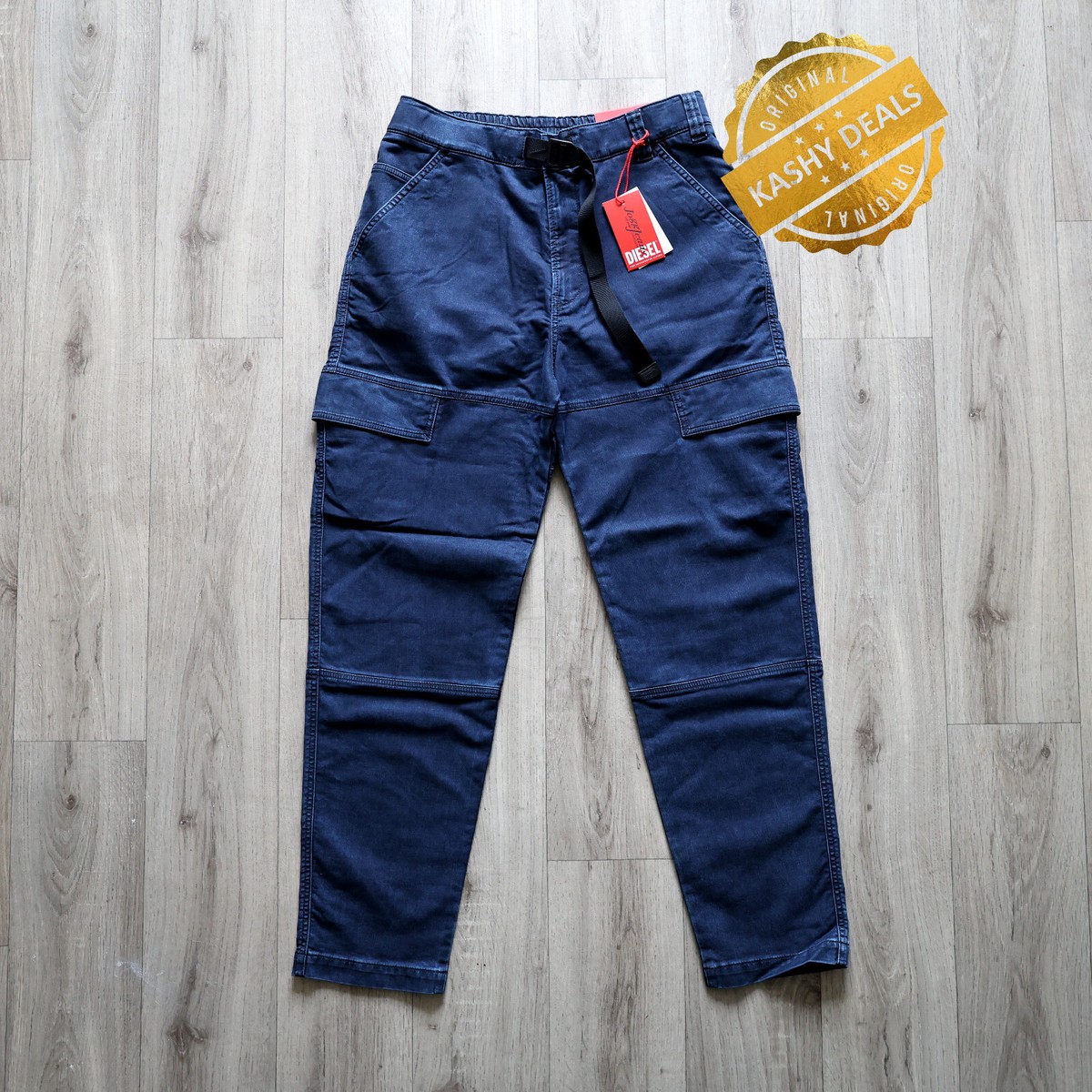 DIESEL D-KROOLEY Jogg Cargo Denim Jeans Blue W34 UK