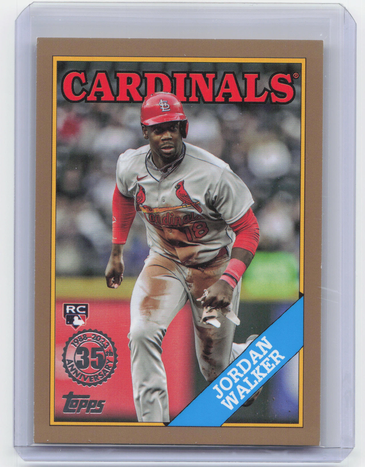 2023 Topps Update #88US-49 Jordan Walker 1988 Topps Baseball Gold #/75