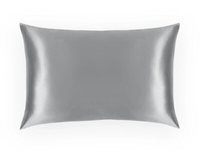 Kissenbezug aus 100 % reiner Maulbeerseide - 22 mm hypoallergen, Anti-Aging - silber