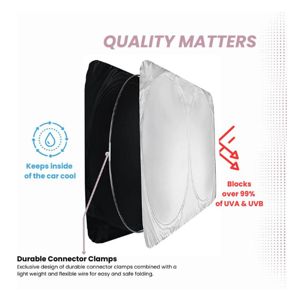 kinder Fluff Windshield Sun Shade for Tesla S | XS (57x36in)