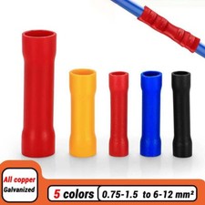 Insulated Straight Butt Connectors Electrical Crimp Terminals Wire Cable