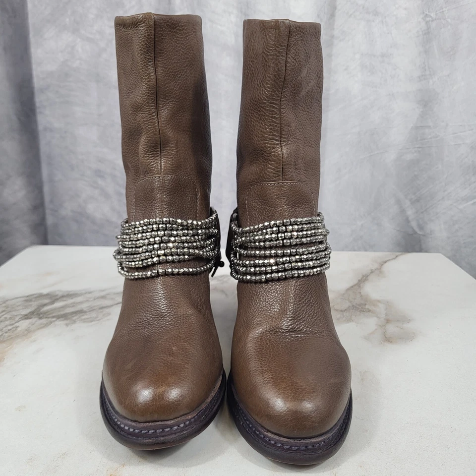 Vera Wang Natasha Motociclista Tacón Grueso ARNÉS Botas Moto Joyas Para Mujer Talla 9 M Foto 3 de 4