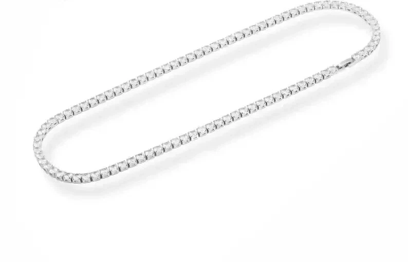 22Ct Round Cut Lab Created Diamond Tennis Necklace 14K White Gold Plated - Image 2 of 3