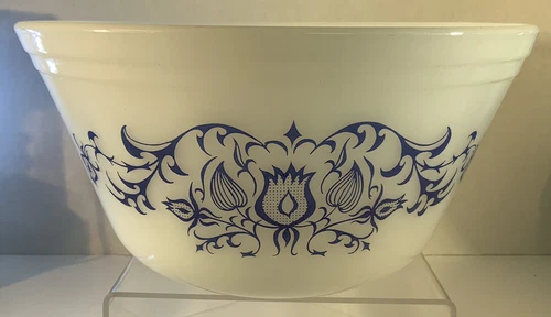 Vintage Federal Blue & White Bucks County Heat Proof - USA Mixing Bowl