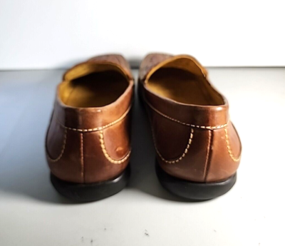 Johnston & Murphy Mens Brown Woven Leather Loafers Sheepskin Lining 10 M 20-8543 JOHNSTON & MURPHY Tidwell 20-8543 Mens 10 1/2 M Brown Woven  main image 3