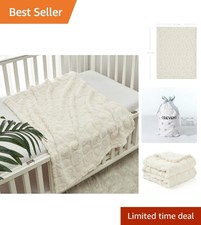 30x40 Cozy Sherpa Baby Blanket - Soft Heart Design, Perfect Gift for Newborns