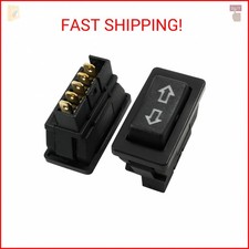 Unlorspy 2Pcs 5 Pin Car Power Window Switch 12V 20A 5 Pin Momentary DPDT Rocker