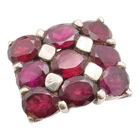 925 Sterling Silver Vintage Ring Elegant Oval Ruby Cluster Band  Sz 7  RG36247
