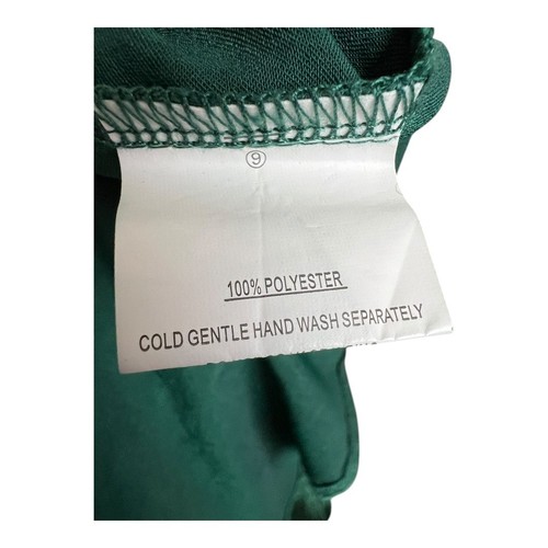 Angel Biba Sukienka mini bez rękawów z dekoltem z klapą zielona damska rozmiar M Imprezy koktajlowe - Zdjęcie 8 z 8