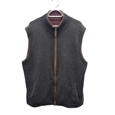 Schoffel Pullover Weste Herren 2XL grau Merino Kaschmir Reißverschluss Wendeweste