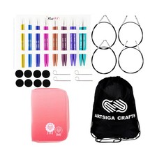 KnitPro Zing Deluxe Set 4 inch Circular Knitting Needles Size 4, 6, 7, 8, 9, ...