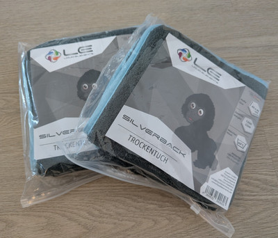 Liquid Elements Silverback Trockentuch Mikrofaser Tuch 40x40cm 1200GSM 2 Stück