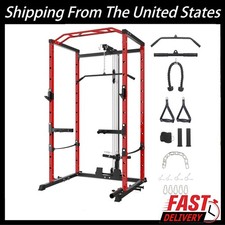 Power Cage Power Rack with Pulley System ,J-Hooks ,Home Gym, Dip Handles Workout