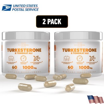 2pck Peak Revival-X Muscle Stack 2000mg Turkesterone Fadogia