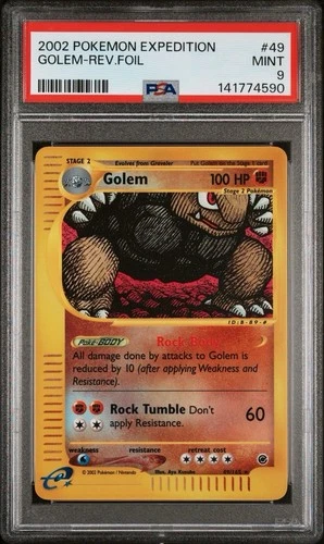 2002 Pokemon Expedition # 49 Golem Reverse Foil PSA 9 Trusted Seller! NEW CERT!