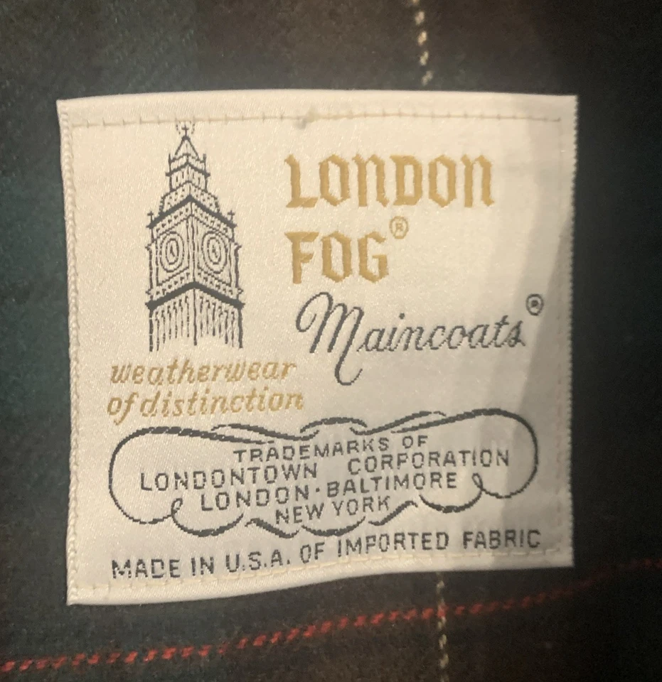 Винтажный London туман пальто размер 8 коричневый съемный шерсти вкладыш траншея ремень сделано в США - Изображение 4 из 4