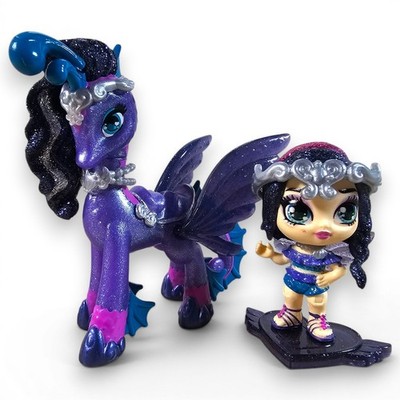 Spin Master Hatchimals Pixies Riders Black Glitter Lily and Seastallion Glider