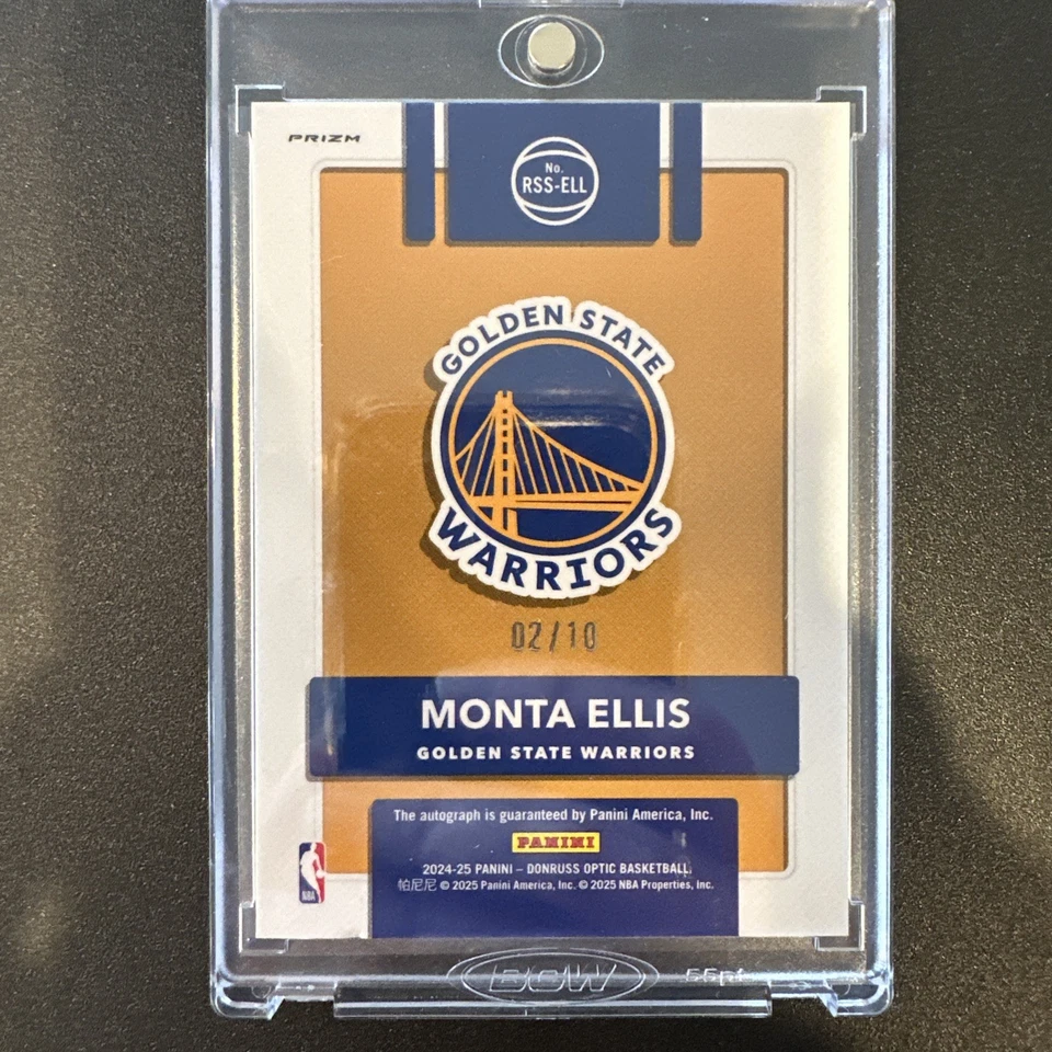 Donruss Optic Retro Series Signatures Gold Prizm 02/10 Monta Ellis Auto 2024-25 Foto 2 de 4
