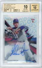 Nolan Ryan 2015 High Tek Clouds Diffractor Autograph Card #HT-NR 14/25 BGS 10