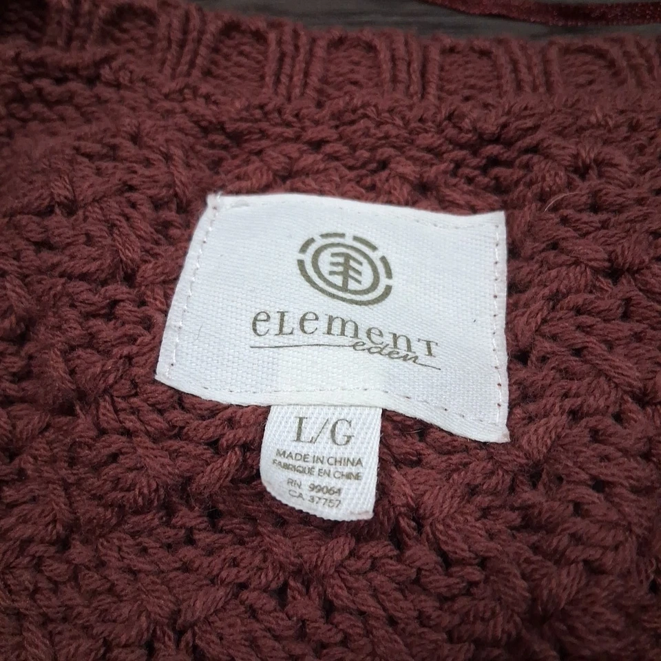 Element Skateboarding Eden Knit Sweater Women’s Size Large Maroon New - Image 4 of 4