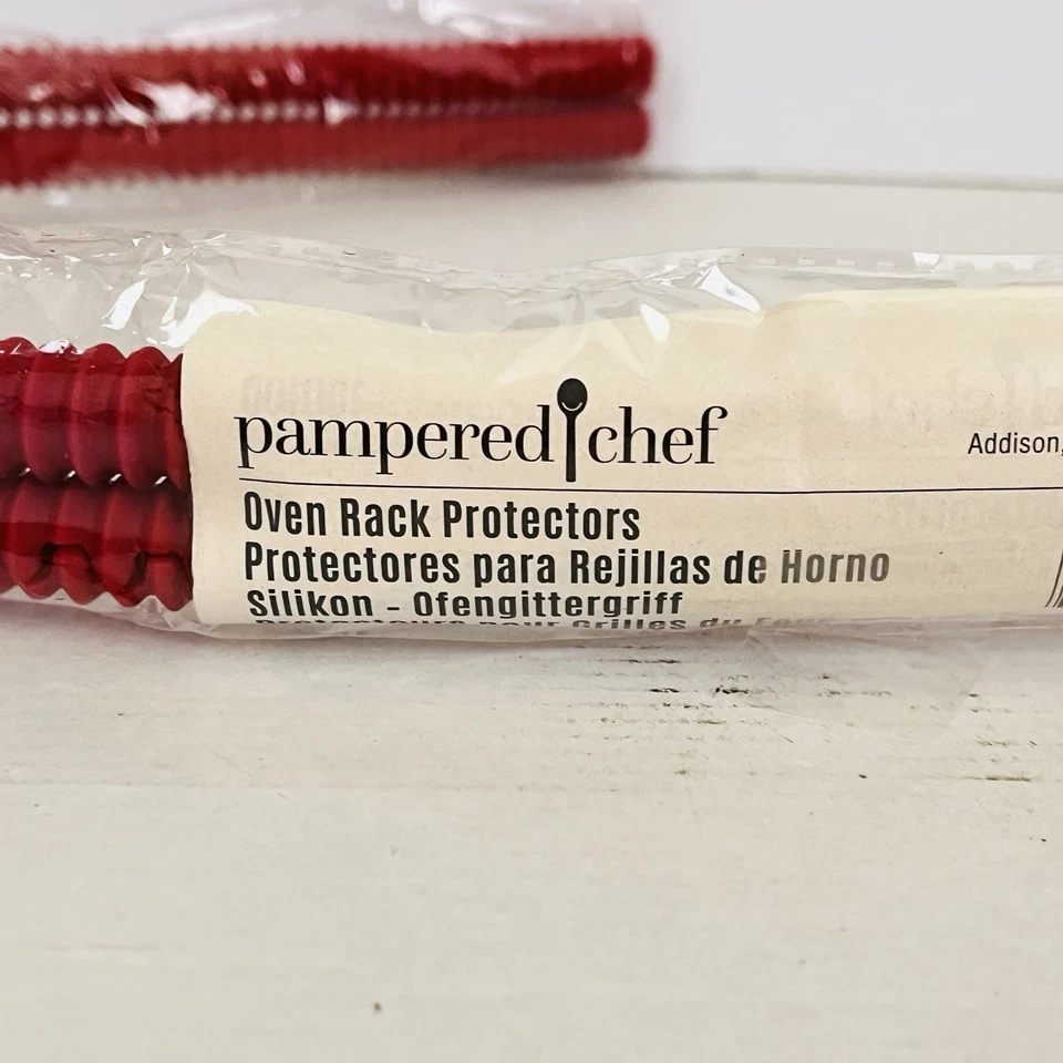 Pampered Chef Silicone Oven Rack Protectors Red 24” long New In original Plastic - Image 2 of 4