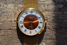 Chaika vintage mechanical Russian golden toned unisex watch
