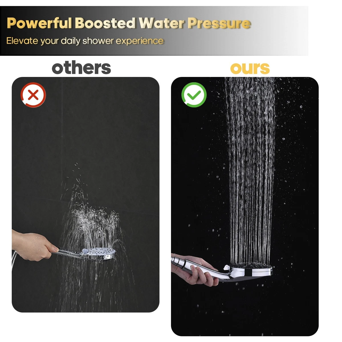 Decaura WELS 9-Mode Spray Hand Held Shower Head High pressure Bathroom Chrome