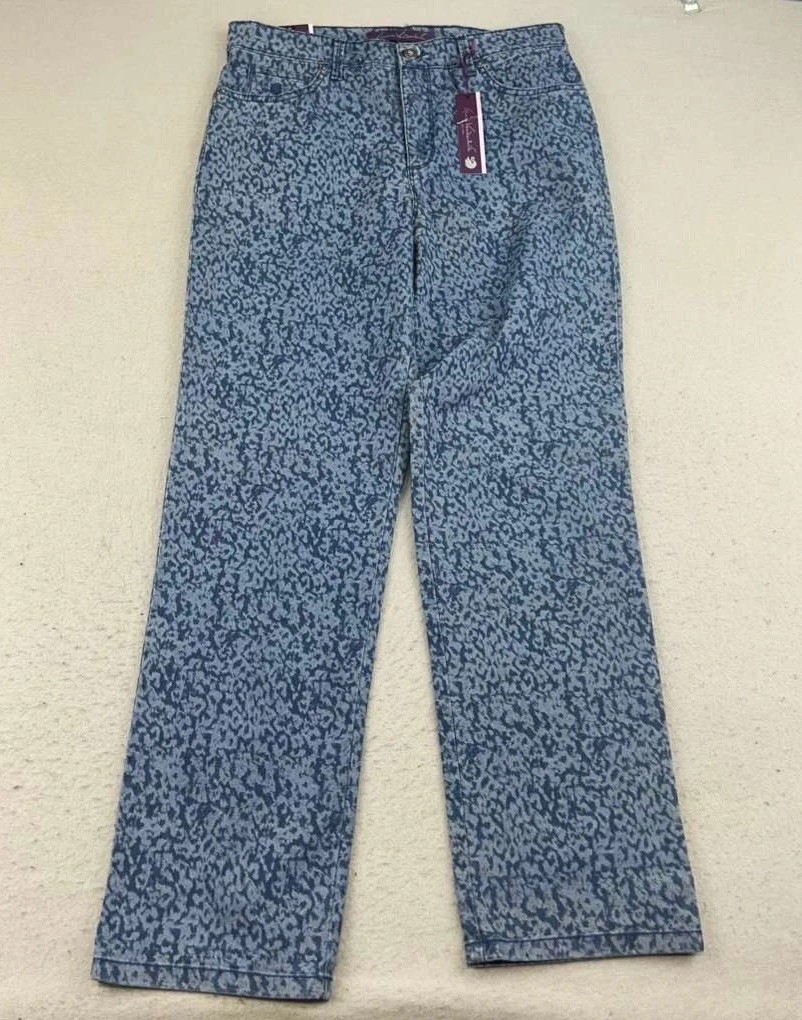 Womens 12 Blue Camo Ultra Stretch Straight Nwt