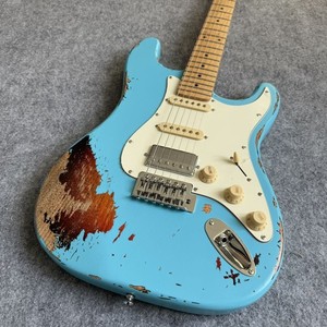 Relic Aged bleu 22 Frets Guitare électrique Maple Body Guitare professionnelle