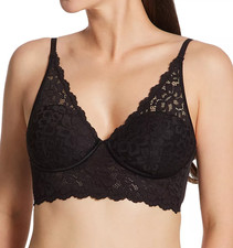MAIDENFORM Pure Comfort Lace A Mesh Longline Wireless Bralette sz 34C DM1188
