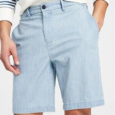 Tommy Hilfiger Men's Th Flex Stretch 9" Shorts Light Wash Chambray Size 42 70