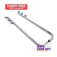 Patriot Exhaust H1284 2 Pack Chrome Steel Lake Pipes - 3 Outlets 80in Long